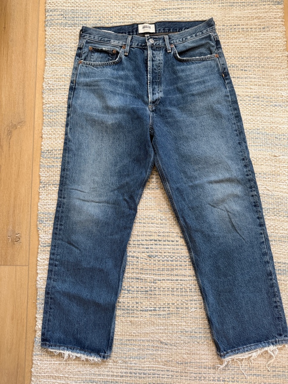 Agolde Medium Blue Straight Jeans